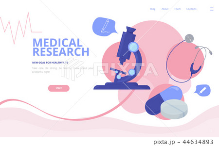 Medical Research and Healthcare vector illustration for web in trendy retro style: landing page Medical Research and Healthcare vector illustration for web in trendy retro style: landing page 44634893