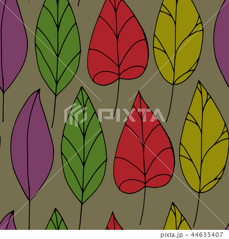 Vector seamless pattern with autumn leaves 44635407
