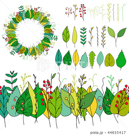 Vector set of beautiful isolated floral elements Vector set of beautiful isolated floral elements 44635417