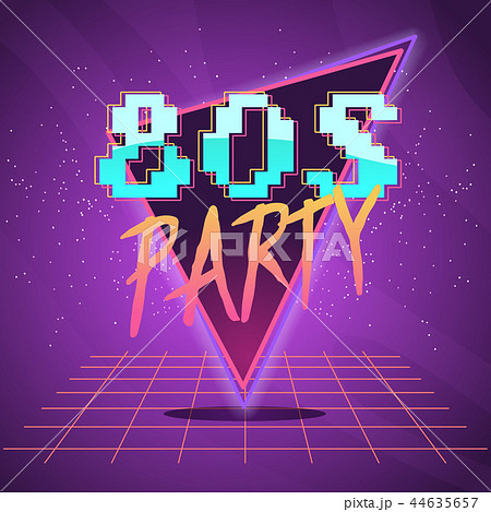 80s retro wave label 44635657