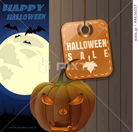 Halloween sale with Jack o lantern. Vector card Halloween sale with Jack o lantern. Vector card 44636057