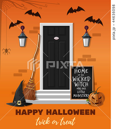 House is decorated for the Halloween holiday 44636098