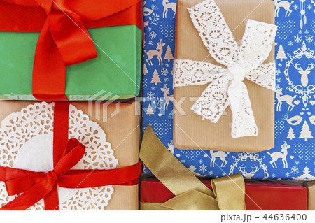 many of gift boxes isolated top view many of gift boxes isolated top view 44636400