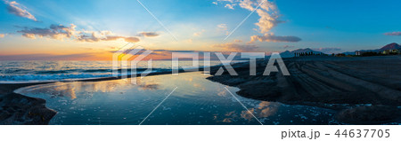 Sunset on sea beach 44637705