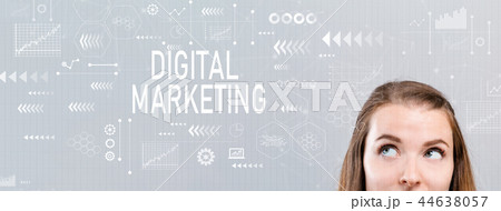 Digital marketing with young woman 44638057