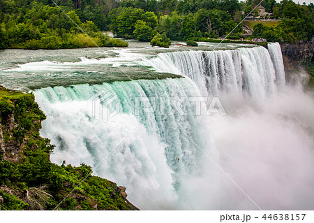 Massive Waterfall cascades close up in summer 44638157