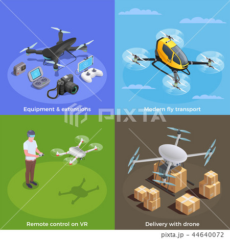 Drones Isometric Concept 44640072