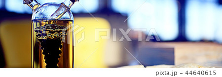 bottle of olive oil and balsamic vinegar / serving a restaurant with seasoning, traditional Mediterranean seasonings bottle of olive oil and balsamic vinegar / serving a restaurant with seasoning, traditional Mediterranean seasonings 44640615