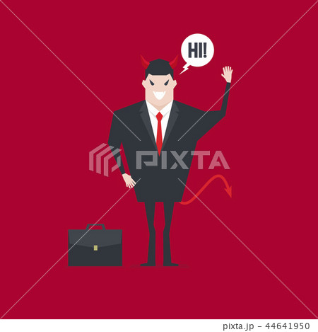 Devil businessman character saying Hi. 44641950