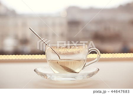cup of green tea light Chinese green tonic tea 44647683