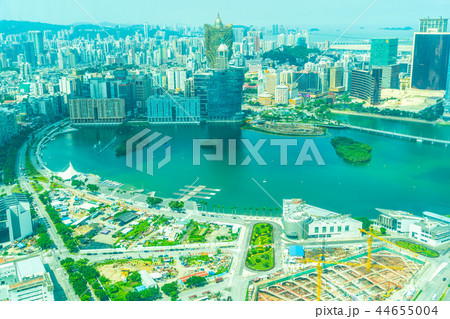 Beautiful architecture building cityscape in macau Beautiful architecture building cityscape in macau 44655004
