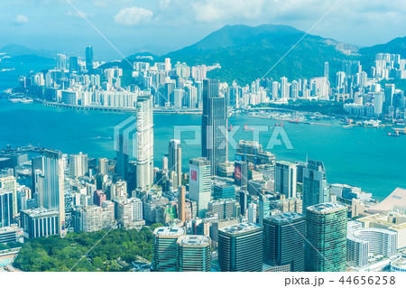 Beautiful architecture building exterior cityscape of hong kong city skyline 44656258