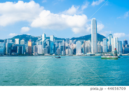 Beautiful architecture building exterior cityscape of hong kong city skyline Beautiful architecture building exterior cityscape of hong kong city skyline 44656709