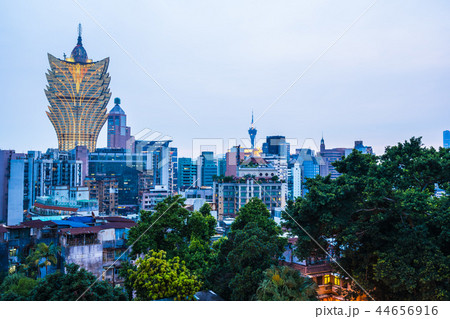 Beautiful architecture building cityscape of macau city Beautiful architecture building cityscape of macau city 44656916