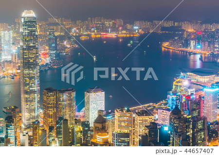 Beautiful architecture building exterior cityscape of hong kong city skyline Beautiful architecture building exterior cityscape of hong kong city skyline 44657407