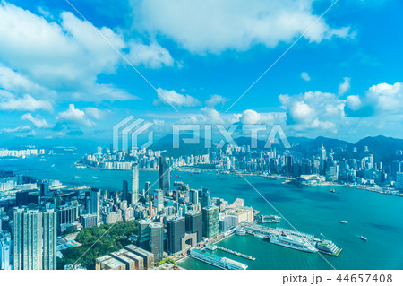 Beautiful architecture building exterior cityscape of hong kong city skyline Beautiful architecture building exterior cityscape of hong kong city skyline 44657408
