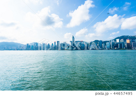 Beautiful architecture building exterior cityscape of hong kong city skyline 44657495