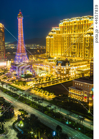 China, Macau - September 10 2018 - Beautiful eiffel tower landmark of parisian hotel and resort in macau city 44657839