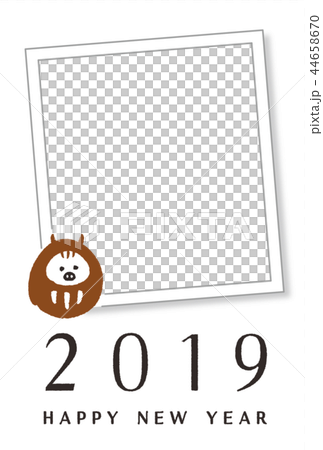 年賀状 うり坊だるま フォトテンプレート 写真風 44658670