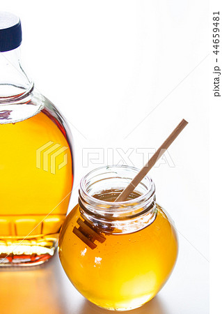 蜂蜜とケーキシロップの写真素材