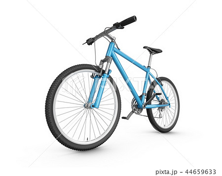 3D Rendering blue bicycle isolated on white 44659633