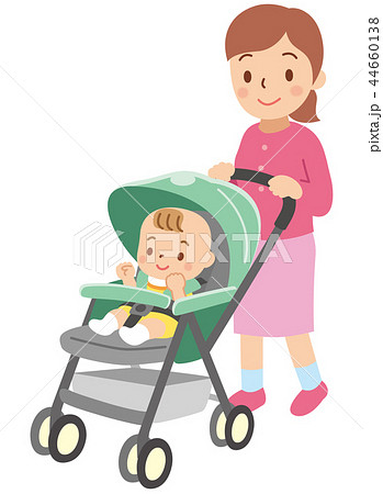 ベビーカーに乗った赤ちゃん 44660138