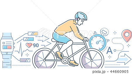 Cycling - colorful line design style vector illustration 44660905