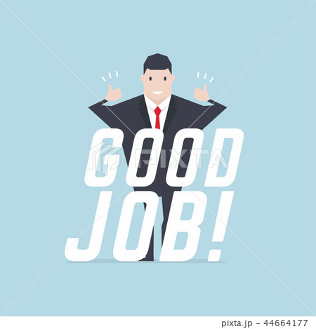 Businessman Thumbs Up With Good Job Text のイラスト素材