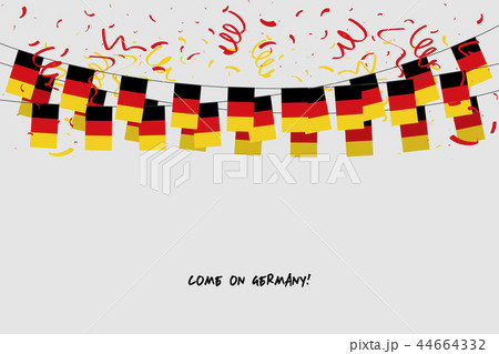 Germany garland flag with confetti. 44664332