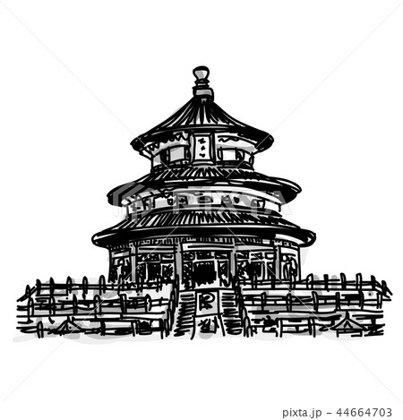 Chinese Temple Clipart Black And White  Easy Ancient China Drawings HD  Png Download  vhv
