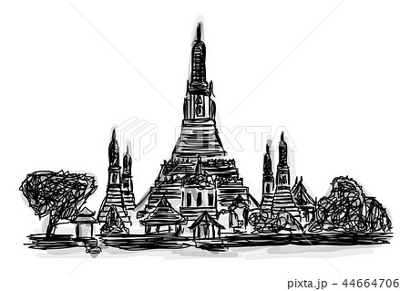 Thailand インクドローイング 都市風景 【公式通販】