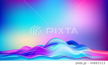 Abstract colorful vector background, color flow liquid wave 44665313