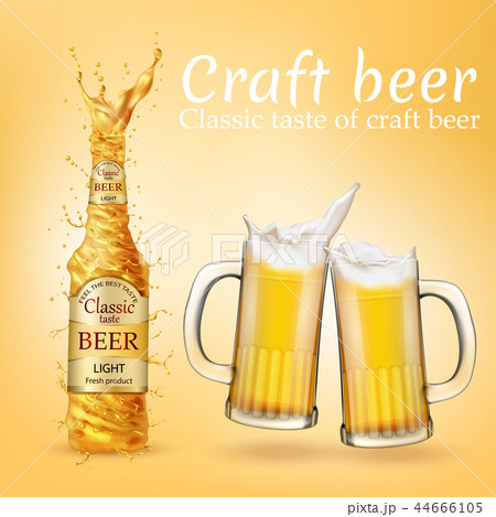 realistic craft beer poster, advertising banner 44666105