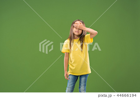 Beautiful teen girl looking sad and bewildered 44666194