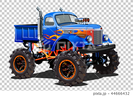 Cartoon Monster Truck isolated on white background - Stock Illustration  [44666432] - PIXTA