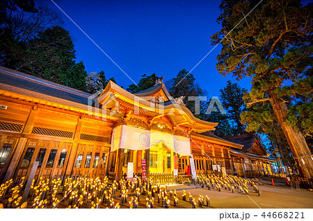 穂高神社　神竹灯　拝殿 44668221
