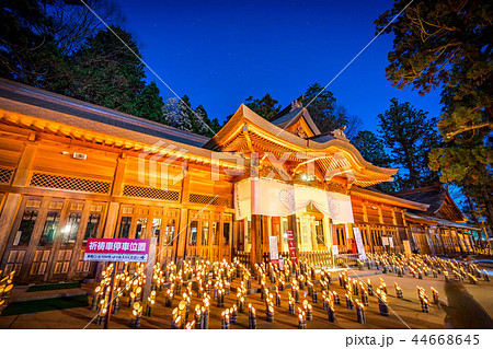 穂高神社　神竹灯　拝殿 44668645