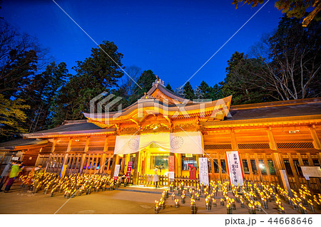 穂高神社　神竹灯　拝殿 44668646