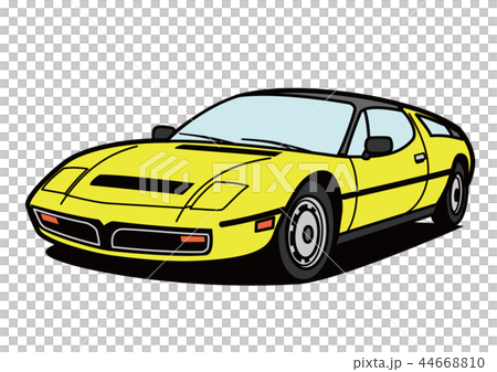 Italian sports coupe yellow car illustration 44668810