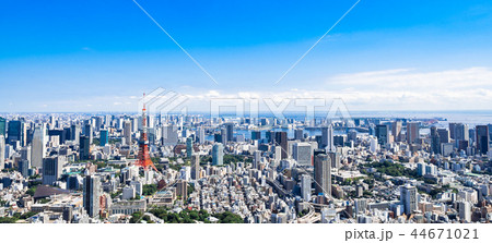 東京タワーと湾岸エリア ワイド 東京タワーと湾岸エリア ワイド 44671021