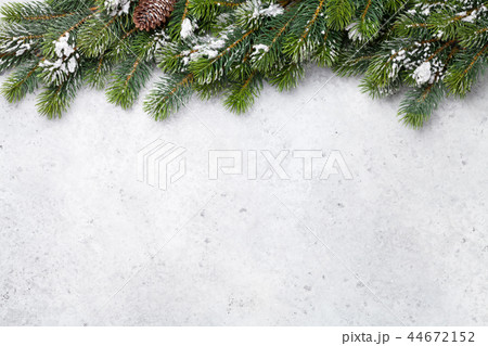 Christmas fir tree branch covered by snow card Christmas fir tree branch covered by snow card 44672152