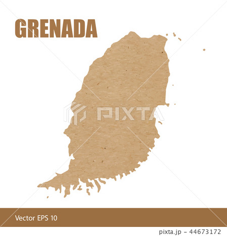 Detailed map of Grenada cut out of craft paper Detailed map of Grenada cut out of craft paper 44673172