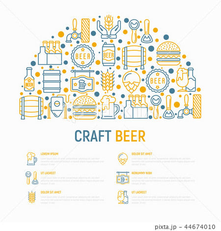 Craft beer concept in half circle Craft beer concept in half circle 44674010