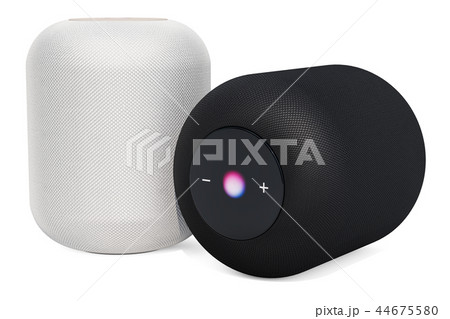 Black and white smart speakers, 3D rendering 44675580
