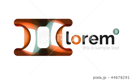 Abstract geometric logo design, overlapping shapes 44678291