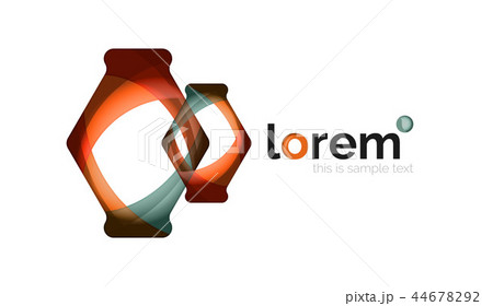 Abstract geometric logo design, overlapping shapes 44678292