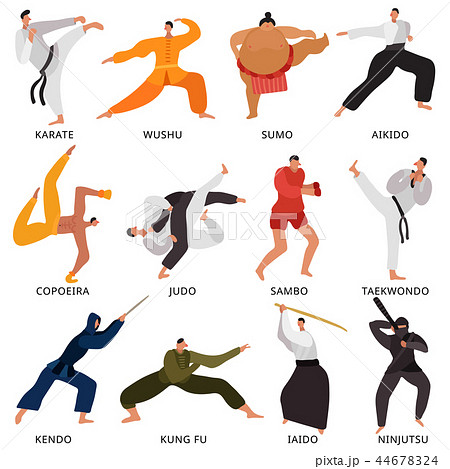 Martial Arts Fighters Flat Set Martial Arts Fighters Flat Set 44678324