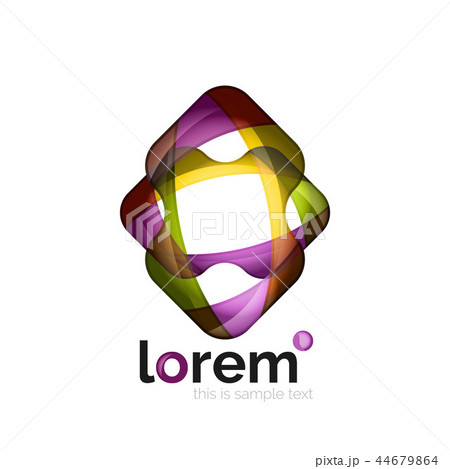 Abstract geometric logo created with overlapping smooth shapes Abstract geometric logo created with overlapping smooth shapes 44679864