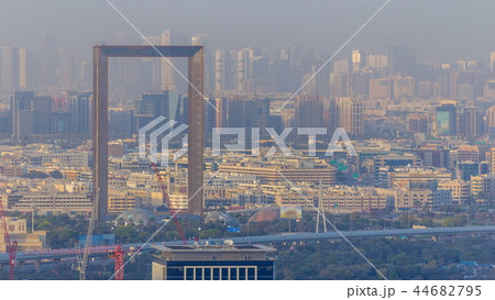 Dubai skyline timelapse with Deira district 44682795