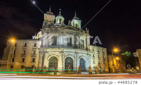 Royal Basilica San Francisco el Grande night timelapse hyperlapse in Madrid, Spain. Royal Basilica San Francisco el Grande night timelapse hyperlapse in Madrid, Spain. 44685278